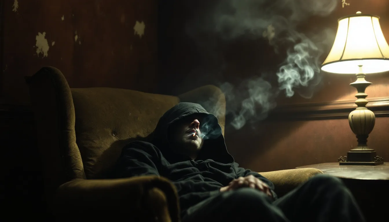 Obrazek przedstawiający osobę doświadczającą apatii, siedzącą w ciemnym pomieszczeniu apatia przyczyny