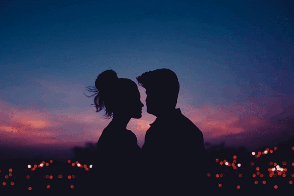 miłość platoniczna i rodzaje miłości platonicznej kobieta i mężczyzna na tle miasta